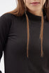 Women Black Highneck Full sleeves T-shirt